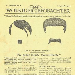 Wolkiger Beobachter Nr. 5 - ohne Codezeichen - 21,5 x 13,5 cm - vierseitig bedruckt - vom 18. Januar bis zum 2. März 1940 über dem Reichsgebiet verbreitet - am 18. Februar 1940 im Bereich der Staatspolizeistelle Wilhelmshaven gefunden.