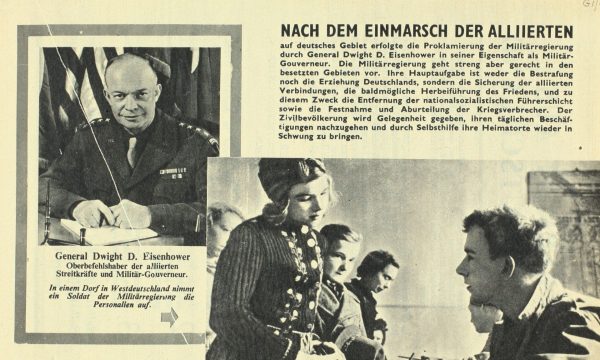Nach dem Einmarsch der Alliierten - Codezeichen WG.25 - 13,3 x 21,8 cm - zweiseitig bedruckt - Herkunft: England/USA - von Dezember 1944 bis April 1945 über dem deutschen Reichsgebiet verbreitet.
