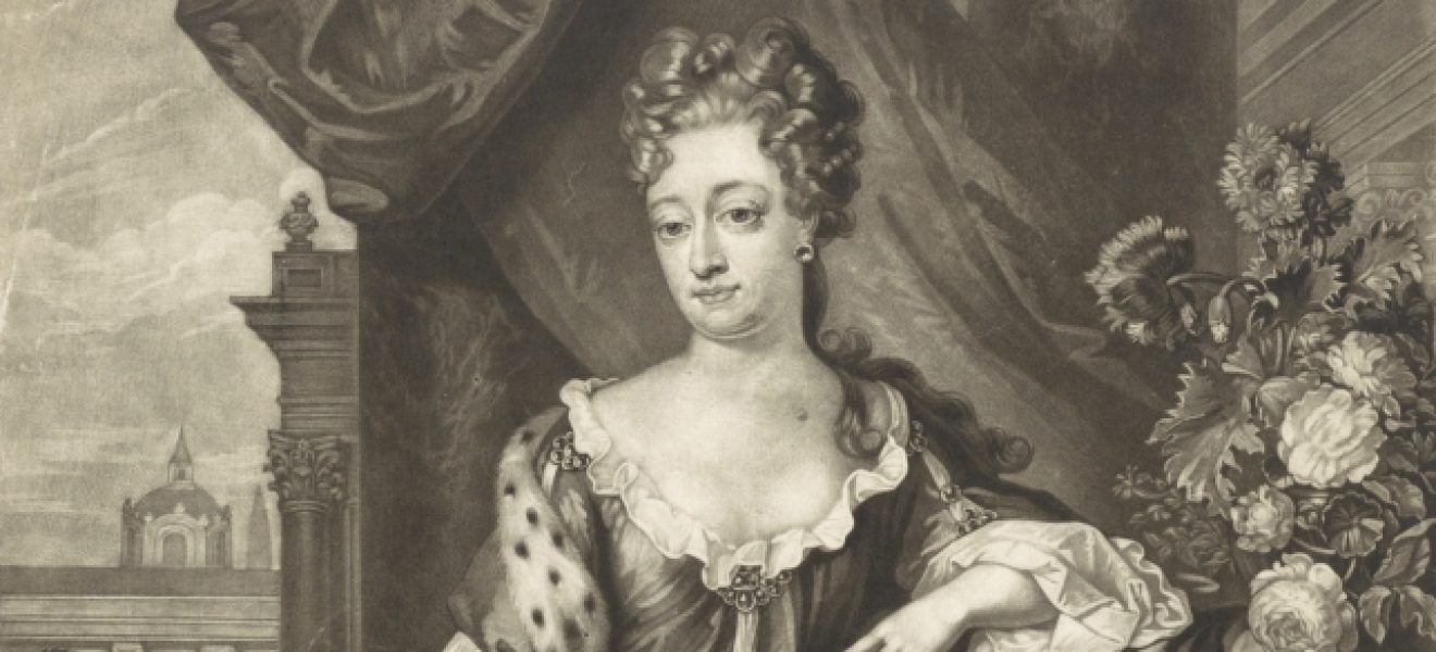 Christine Charlotte (Fürstin von Ostfriesland) - Mezzotinto-Porträt aus dem Rijksmuseum Amsterdam (P. Schenk, 1699-1713)