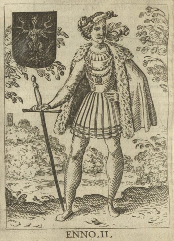Enno II. (Graf von Ostfriesland) - Kupferstich aus Hamconius: Frisia seu De Viris rebusque Frisiae illustribus (P. Feddes von Harlingen, 1620)