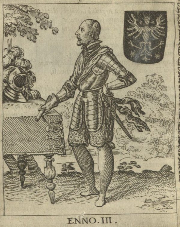 Enno III. (Graf von Ostfriesland) - Kupferstich aus Hamconius: Frisia seu De Viris rebusque Frisiae illustribus (P. Feddes von Harlingen, 1620)