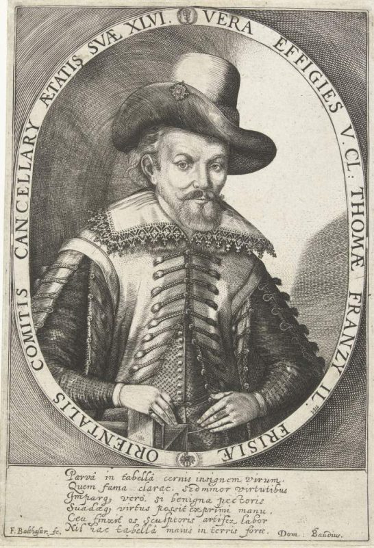 Thomas Franzius - Kupferstich-Porträt aus dem Rijksmuseum Amsterdam (F. B. van Berckenrode nach D. Baudius, 1610)