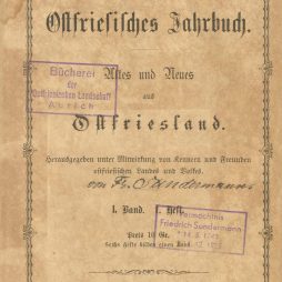 Friedrich Sundermann: Ostfriesisches Jahrbuch - I. Band, 1. Heft (1870), Titelblatt