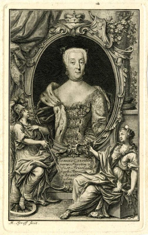 Sophie Caroline (Fürstin von Ostfriesland) - Kupfersstich-Porträt im Besitz des British Museum London (M. Tyroff, um 1759)