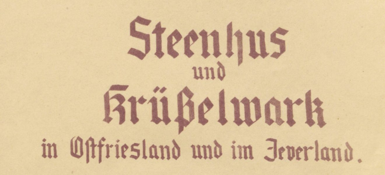 Karl Maas: Steenhus und Krüßelwark in Ostfriesland und im Jeverland - Titelblatt