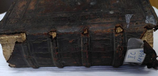 Beschädigtes Buch Ulricianum II C 11409 - Rücken