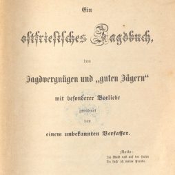 Ein ostfriesisches Jagdbuch - Titelblatt