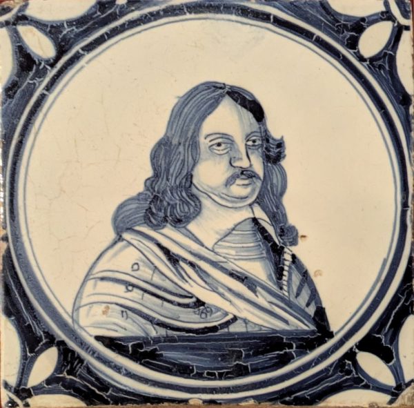 Enno Ludwig (Fürst von Ostfriesland) - Enno Ludwig (Fürst von Ostfriesland) - Porträt auf einer Fliese im Besitz des Historischen Museums Aurich (Harlingen, 1670-1720)