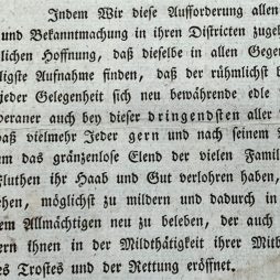 Aufruf Adolph Friedrichs von Cambridge zur Gründung eines Hilfsvereins für die Opfer der Sturmflut