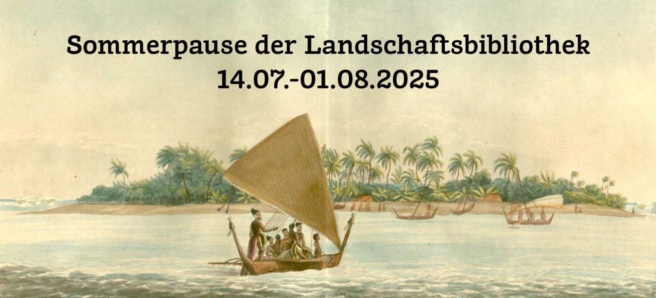 "Ansicht der Insel Birick, zur Gruppe Cawen gehörig, in Radack" - Aquatinta von Paul Anton Skerl, 1821 (Sommerpause 14. Juli bis 1. August 2025)