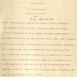 Theodor Storm: Der Schimmelreiter / plattdüts navertellt van Otto Buurman - Erste Seite