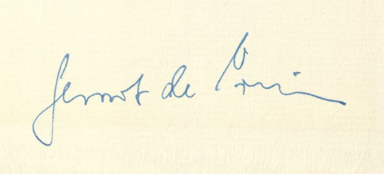Gernot de Vries: Lamke Pannkook un hör Lü - Autogramm des Verfassers