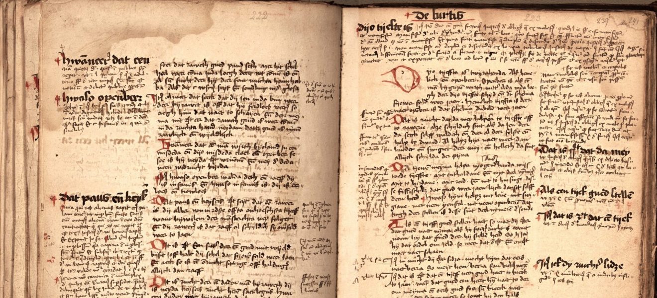 Doppelseite aus dem Codex Roorda (15. Jahrhundert, Leeuwarden)