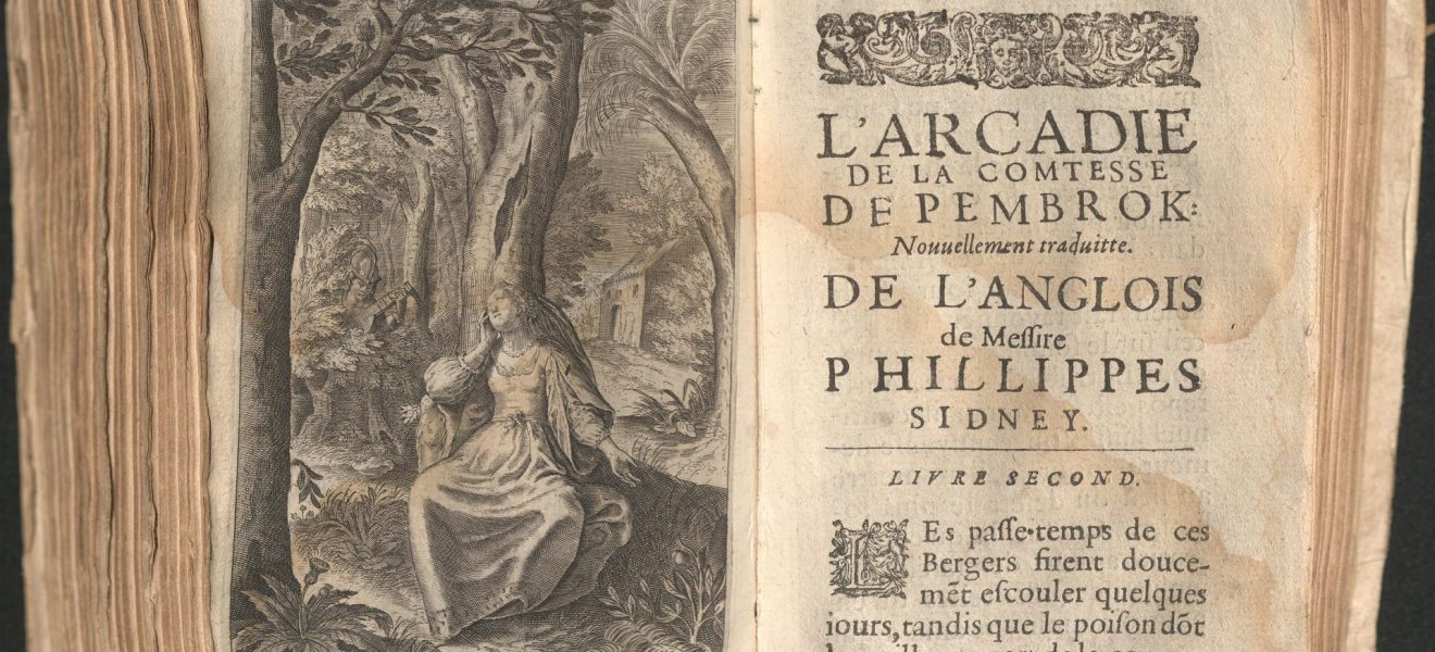 Philip Sidney: L'Arcadie de la Comtesse de Pembrok - Frontispizu und Titelblatt Livre 2