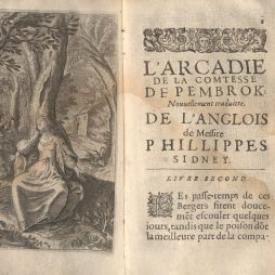 Philip Sidney: L'Arcadie de la Comtesse de Pembrok - Frontispizu und Titelblatt Livre 2