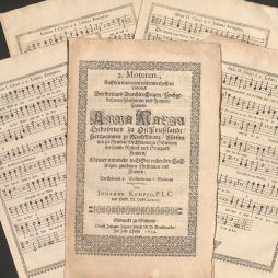 Titelblatt, Cantus I, Altus II, Tenor I, Bass II Restaurierte Partitur y 8311