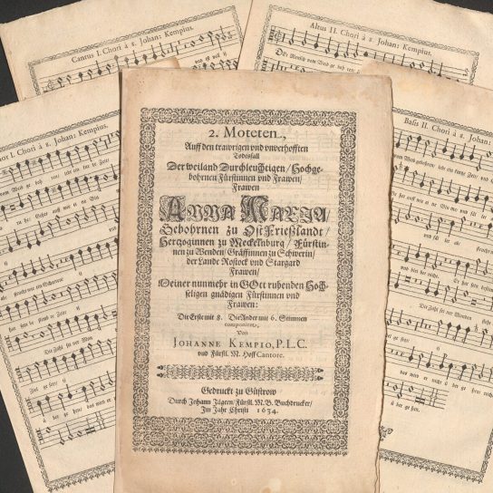 Titelblatt, Cantus I, Altus II, Tenor I, Bass II Restaurierte Partitur y 8311