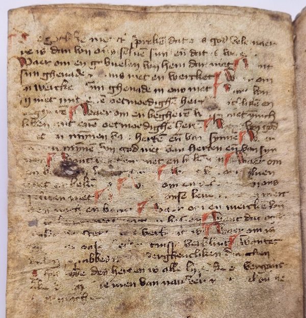 Sammelhandschrift mit Texten zum geistlichen Leben - Seite mit volkssprachlichem Text