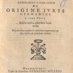 Hermann Conring: De origine juris Germanici - Titelblatt